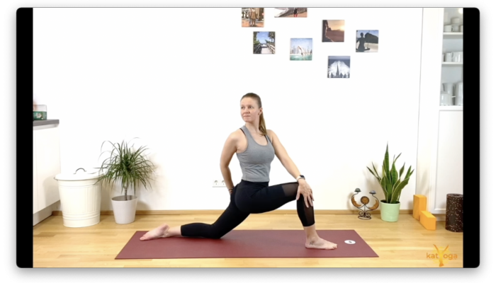 Yoga flow with leg stretches